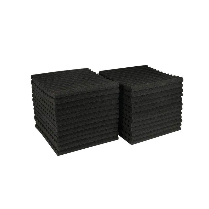 Burdurry 24 Pack Acoustic Panels Soundproof Studio Foam for Walls Sound Absorbing Panels Sound Insulation Panels Wedge for Home Studio Ceiling, 1" X 12" X 12" (Black) - Image 4